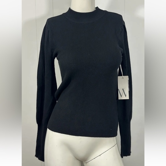 Worthington Sweaters - NWT Worthington Black Super Soft Long Sleeve Sweater Top mock neck size M